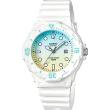 【CASIO 卡西歐】學生錶  迷你運動風指針手錶-彩色x白 考試手錶 畢業禮物(LRW-200H-2E2VDR)
