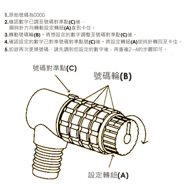 【GHL】GHL-105 高級自行車鎖3尺 線徑10mm 腳踏車鎖 自設密碼(自行車密碼鎖 台灣製造)