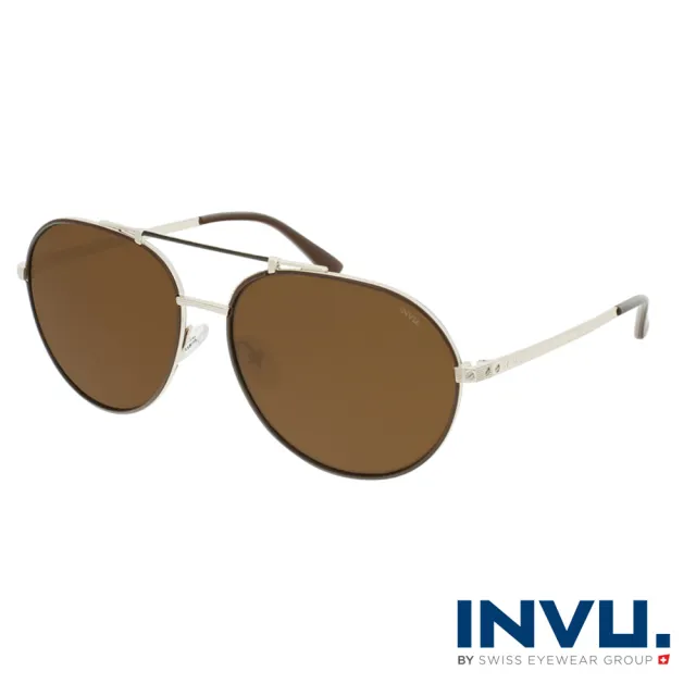 【INVU】來自瑞士蘇黎世日常偏光太陽眼鏡(金 P1106B)