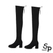 【Sp house】性感名模黑色顯瘦過膝長筒靴(2款可選)
