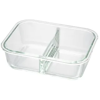 【NITORI 宜得利家居】分隔耐熱玻璃保存容器 980ml 長方形(保存容器 保鮮盒)