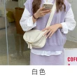 【OT SHOP】女款純色質感皮革側肩背 斜肩背 枕頭包 H2107(街頭潮流 小眾設計)