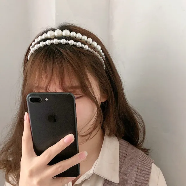 【Emi 艾迷】韓系名媛氣質珍珠髮箍