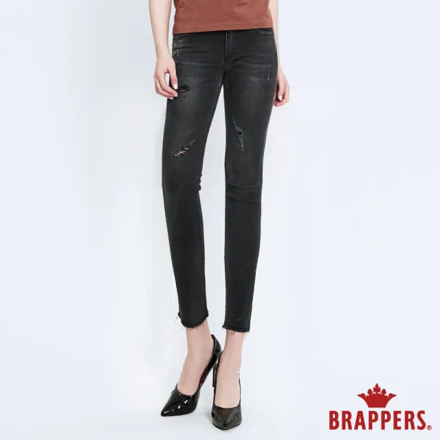 【BRAPPERS】女款 新美腳ROYAL系列-低腰彈性八分窄管褲(黑)