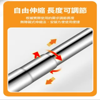 【ROYAL LIFE】長款 新一代加粗款免打孔多用途不銹鋼伸縮桿(曬衣桿/窗簾桿/浴簾桿/吊衣桿)