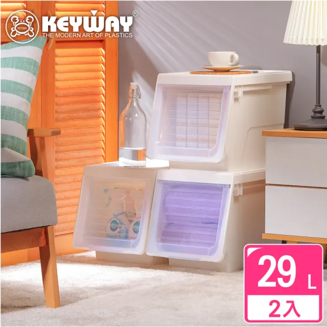 【KEYWAY 聯府】面寬30-派特西直取式整理箱29L-2入(透明前蓋 整理箱 MIT台灣製造)