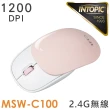 【INTOPIC】MSW-C100 滑蓋式無線滑鼠(2.4GHz/充電/粉白)