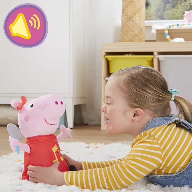 【Peppa Pig 粉紅豬小妹】家家酒系列-唱歌佩佩絨毛娃娃F2187(小孩玩具/趣味玩具/佩佩豬公仔/毛絨玩具/禮物)