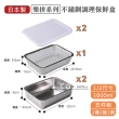 【Arnest】日本製深型不鏽鋼保鮮盒(樂拼系列1/2尺寸 可組合式 調理盤 烤盤 五件組 2盤2蓋1網)