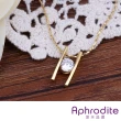 【Aphrodite 愛芙晶鑽】H簡約造型水鑽項鍊(黃金色)