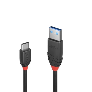 【LINDY 林帝】Black USB 3.2 Gen 2 Type-C/公 to Type-A/公 傳輸線 1m 36916