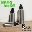 【vivi 流行生活館】鋁製噴霧型分裝瓶/酒精隨身瓶(3入組100ml+50ml)
