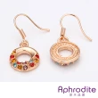 【Aphrodite 愛芙晶鑽】彩鑽甜甜圈造型水鑽耳環(玫瑰金色)
