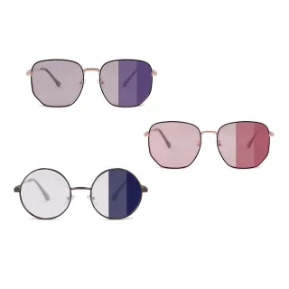 【ALEGANT】感光變色UV400偏光金屬鏡框墨鏡-多款可選(網紅話題款/濾藍光眼鏡/全天候適用/日夜兩用)