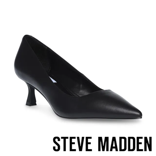 【steve madden】VALENZIA 素面尖頭前包低跟鞋(黑色)