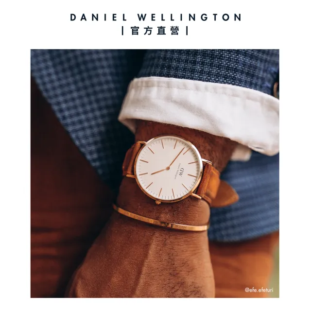 【Daniel Wellington】DW 手錶  Classic Durham 40mm淺棕真皮皮革錶-玫瑰金框(DW00100109)