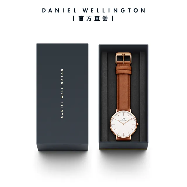 【Daniel Wellington】DW 手錶  Classic Durham 40mm淺棕真皮皮革錶-玫瑰金框(DW00100109)