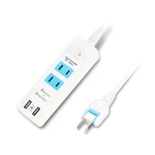 【Dr.AV 聖岡科技】2USB+2插2P延長線、電延線、中繼線（PB-223U-4）