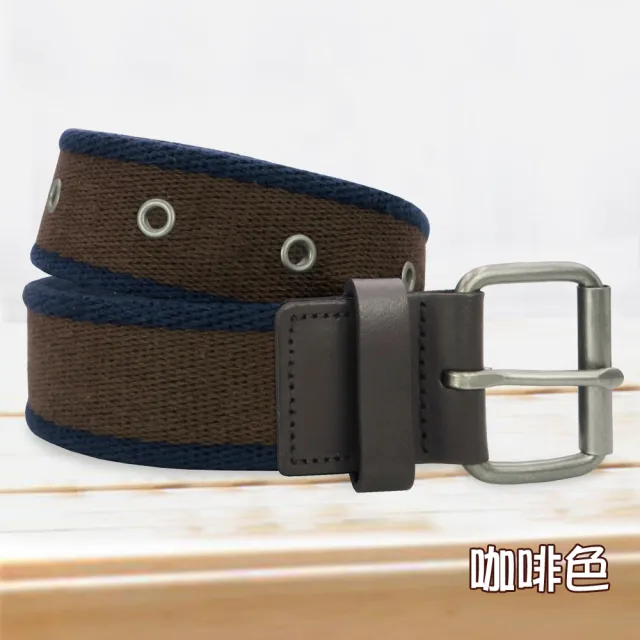 【CH-BELT 銓丞皮帶】單排打釘造型純棉織帶男皮帶腰帶(多色)