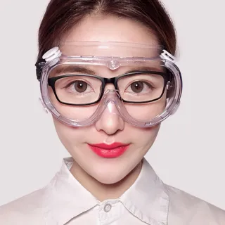 【HaNA 梨花】4入組合安全出行防疫抗衝擊．防飛沫傳染．成人全封閉氣孔式護目鏡4入(全罩式氣孔防護眼鏡)