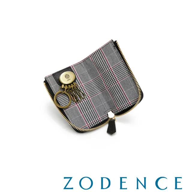 【ZODENCE 佐登司】HULDA荔枝紋牛皮鑰匙卡包(黑色)