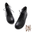 【DN】短靴_真皮綁帶側拉鍊經典馬汀靴(黑)