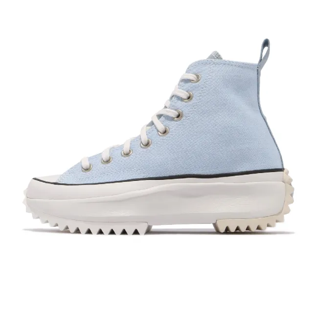 【CONVERSE】休閒鞋 Run Star Hike 高筒 男女鞋 經典款 厚底 情侶穿搭 牛仔布拼接 淺藍 白(171894C)