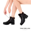 【TINO BELLINI 貝里尼】英姿暖心毛料綁帶厚底中跟靴TF8545(鐵灰)