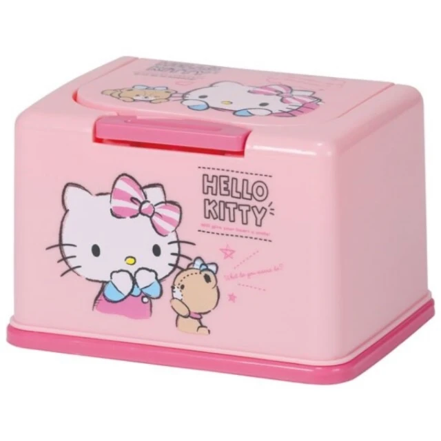 小禮堂 Hello Kitty 按壓彈蓋兒童口罩盒 《粉熊款》(平輸品)