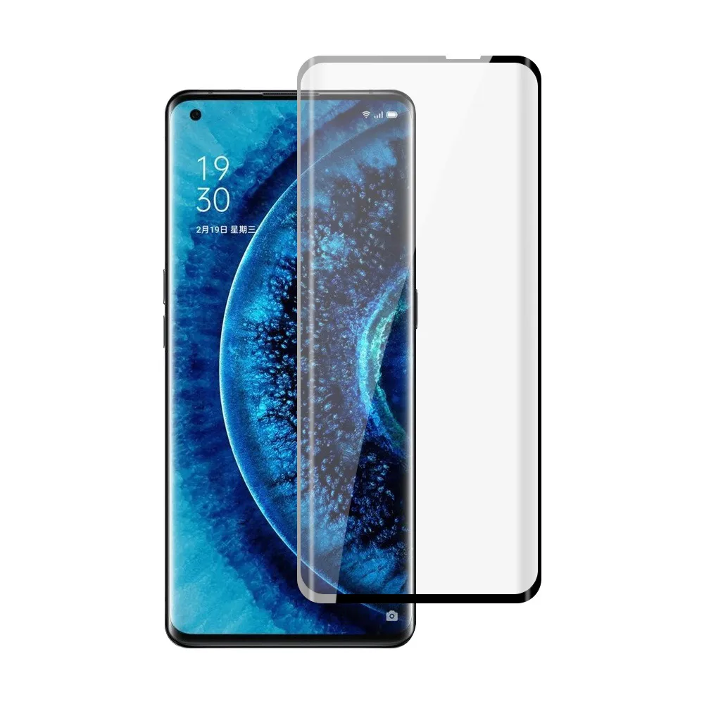 OPPO Find X2Pro 曲面黑半膠高清9H鋼化膜手機保護貼(FindX2Pro保護貼 FindX2Pro鋼化膜)