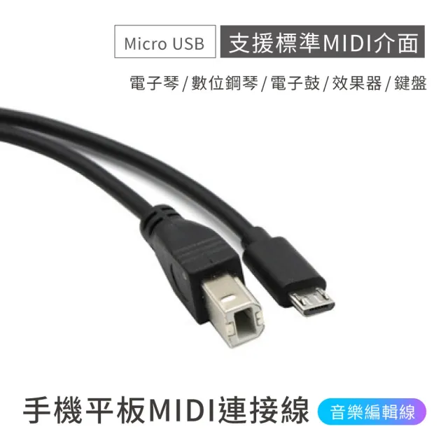 【KONIX】手機平板MIDI連接線 電子琴音樂編輯線(Type B 轉 Micro USB 安卓專用)