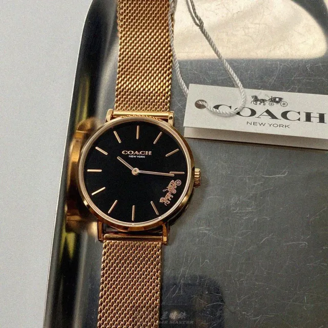 【COACH】COACH蔻馳女錶型號CH00026(黑色錶面玫瑰金錶殼玫瑰金色米蘭錶帶款)