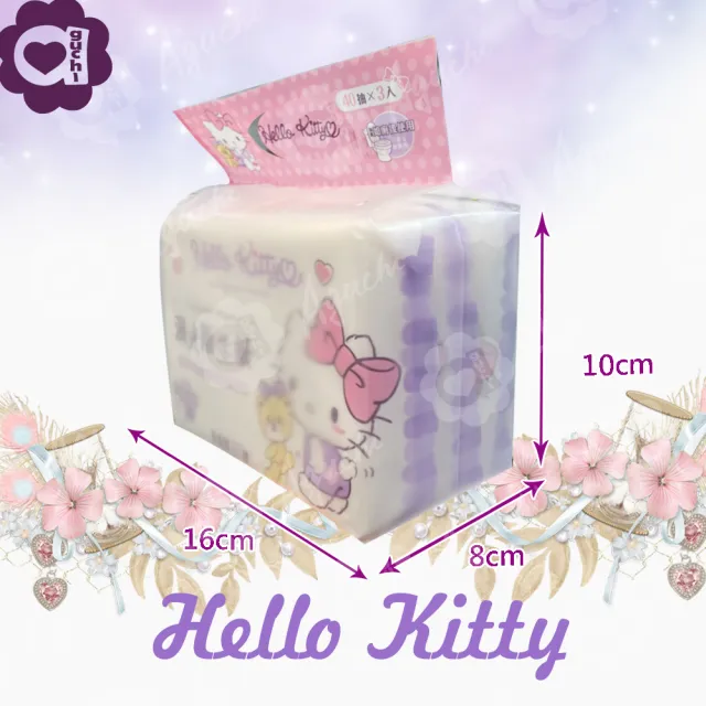 【SANRIO 三麗鷗】Hello Kitty 凱蒂貓 濕式衛生紙 40 抽 X  36 包 家庭號組合包 可安心丟馬桶(箱購)