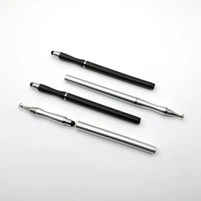 【DW 達微科技】DP30專業黑 二合一雙頭通用款電容式細字觸控筆(一組2入)