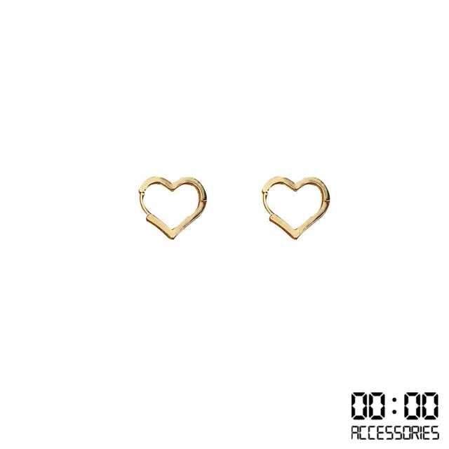 【00:00】韓國設計925銀針極簡愛心線條造型耳環