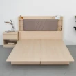 【IDEA】暖色木作雙人5尺床架組/床頭(淺木色)