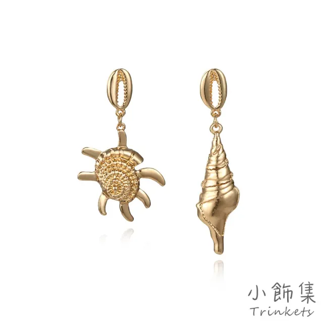 【小飾集】金色復古海洋主題不對稱造型耳環(9款任選)