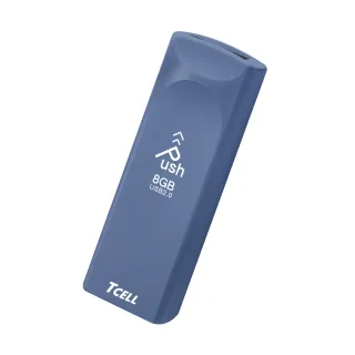 【TCELL 冠元】USB2.0 8GB Push推推隨身碟(普魯士藍)