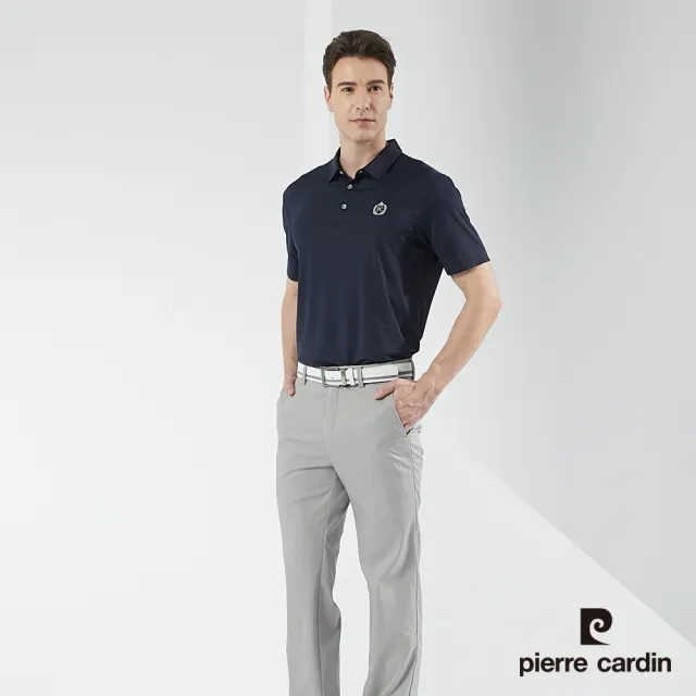 【pierre cardin 皮爾卡登】商務休閒 男款 無痕高週波短袖POLO衫-深藍色(5217220-38)