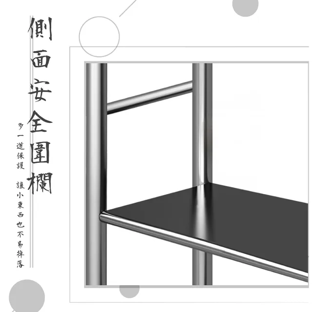 【VENCEDOR】不銹鋼多功能落地收納架 洗衣機置物架(收納架 洗衣機架 雜物架 馬桶架-三層1入)