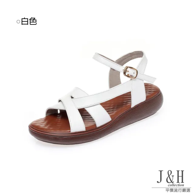 【J&H collection】經典便捷真皮厚底羅馬涼鞋(現+預  白色 / 黑色)