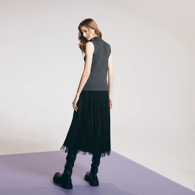 【ICHE 衣哲】Cop.Copine 法國原裝進口針織高領上衣-藍