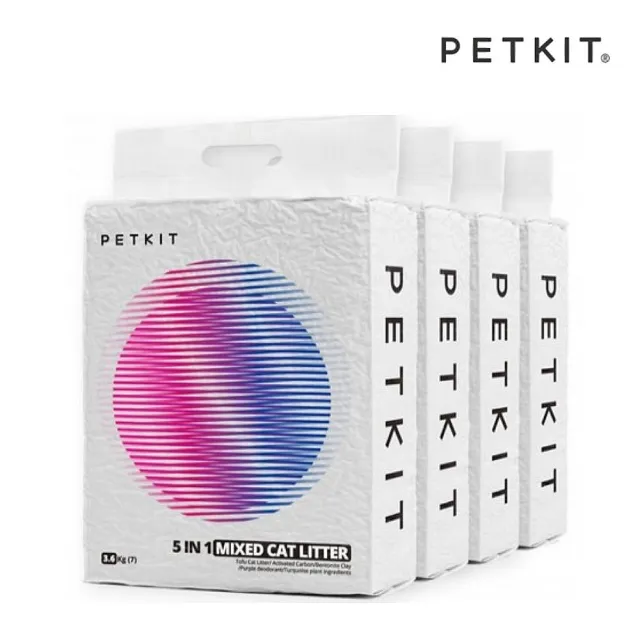 【Petkit 佩奇】5合1活性碳混合貓砂 7L/3.6kg*4包組｜台灣公司貨