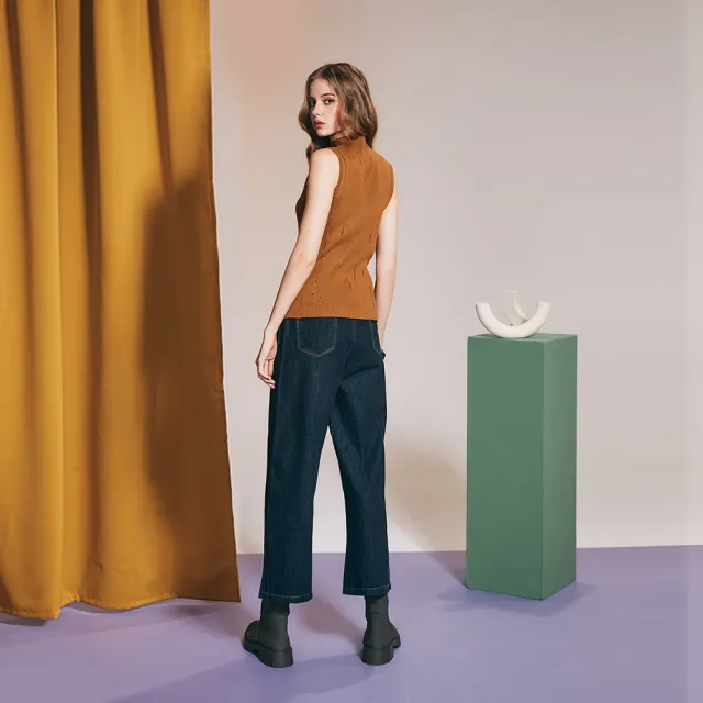 【ICHE 衣哲】Cop.Copine 法國原裝進口針織無袖背心-楓糖褐