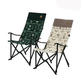 【KAZMI】KZM 軍事風豪華休閒折疊椅(露營用品/戶外用品/椅子/折疊椅)