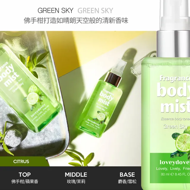 【Loveydovey 愛多比】身體噴霧精華 80ml 2入組(噴霧精華 身體噴霧 保濕噴霧 香氛 補水噴霧 香氛噴霧)