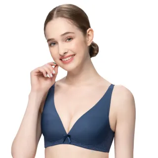 【Swear 思薇爾】Love myself系列M-3XL無鋼圈低胸無痕包覆女內衣(帝國藍)