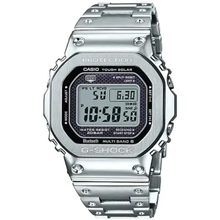 【CASIO 卡西歐】G-SHOCK 太陽能藍牙電波錶-銀 情人節 禮物(GMW-B5000D-1)