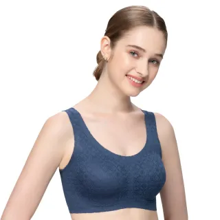 【Swear 思薇爾】Love myself系列M-3XL無鋼圈U領無痕短背心(帝國藍)