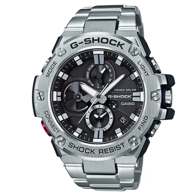 CASIO 卡西歐】G-STEEL系列藍芽連線X 太陽能電力多功能腕錶(GST-B100D